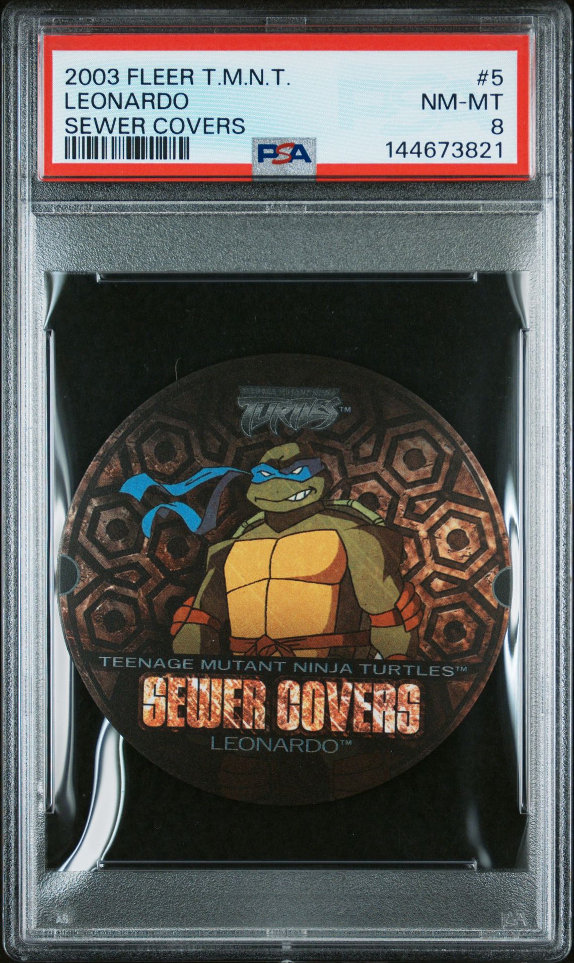 2003 Fleer Teenage Mutant Ninja Turtles Sewer Covers Leonardo #5 (Sewer Covers) Nm-Mt 8 front