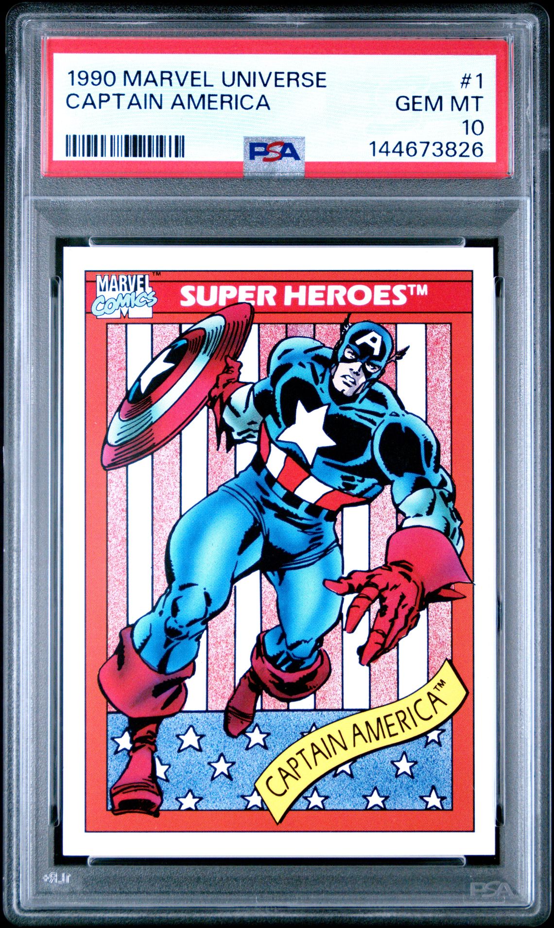 1990 Marvel Universe Captain America #1 Gem Mt 10 front