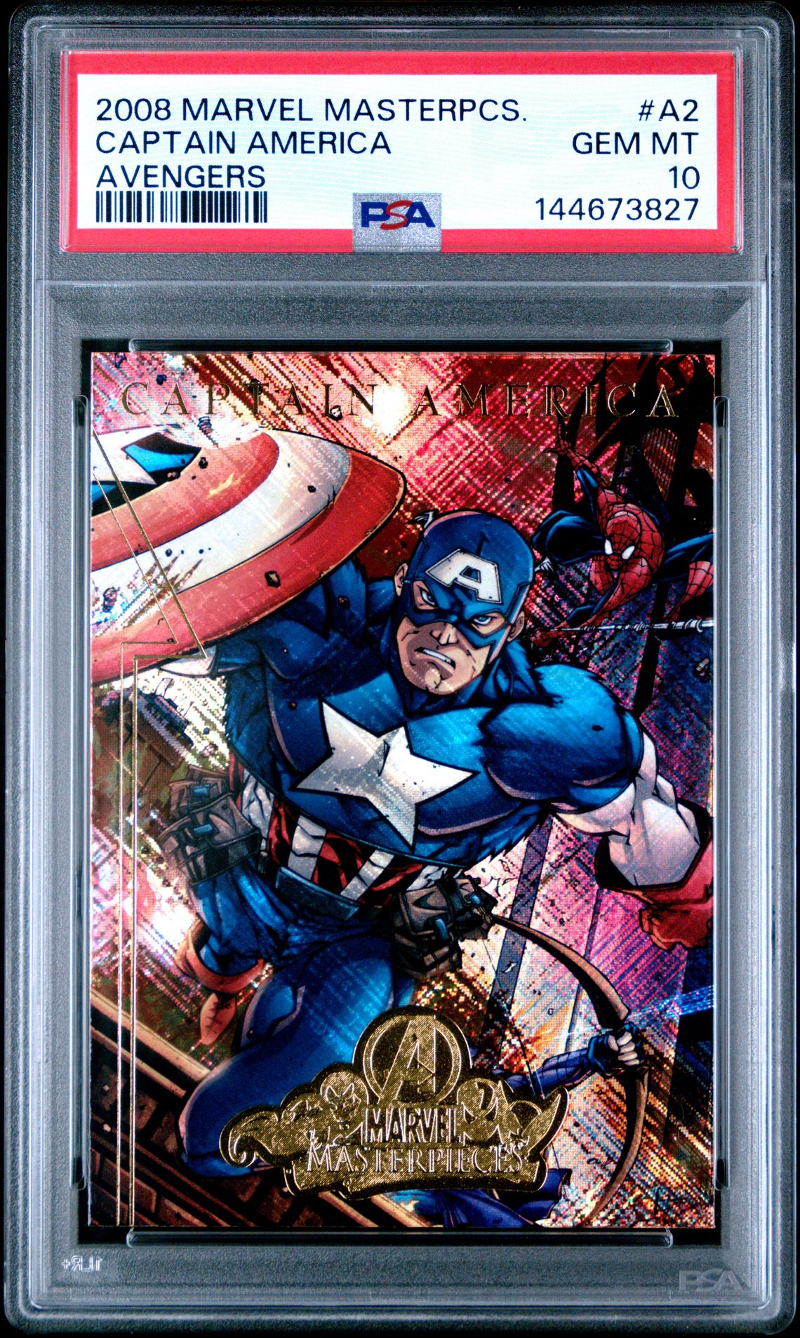 2008 Marvel Masterpieces Avengers Captain America #A2 (Avengers) Gem Mt 10 front