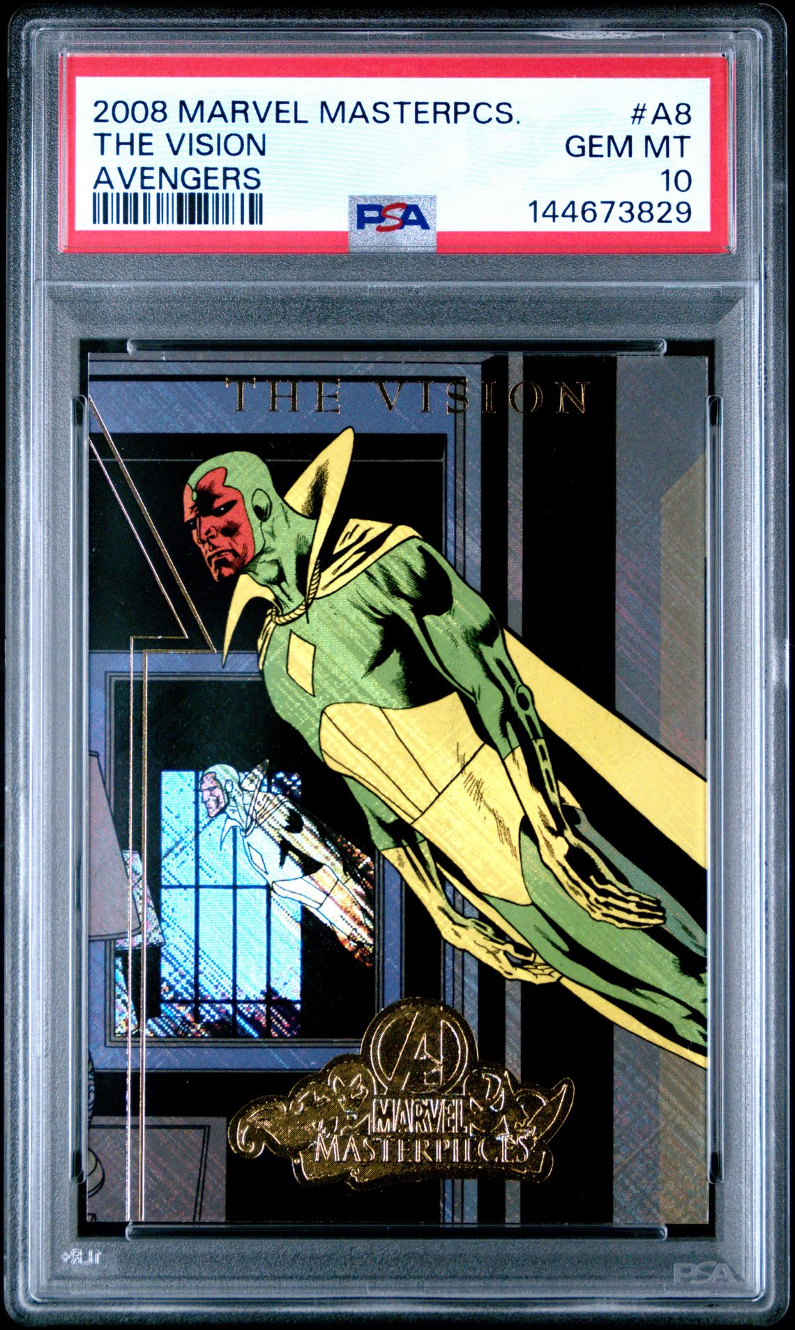 2008 Marvel Masterpieces Avengers The Vision #A8 (Avengers) Gem Mt 10 front