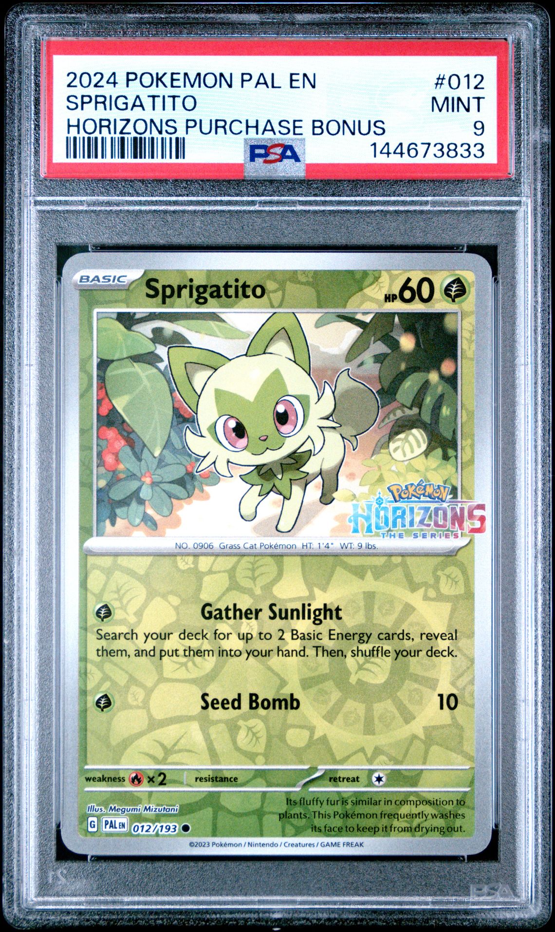2024 Pokemon Pal En-Paldea Evolved Sprigatito #012 (Horizons Purchase Bonus) Mint 9 front