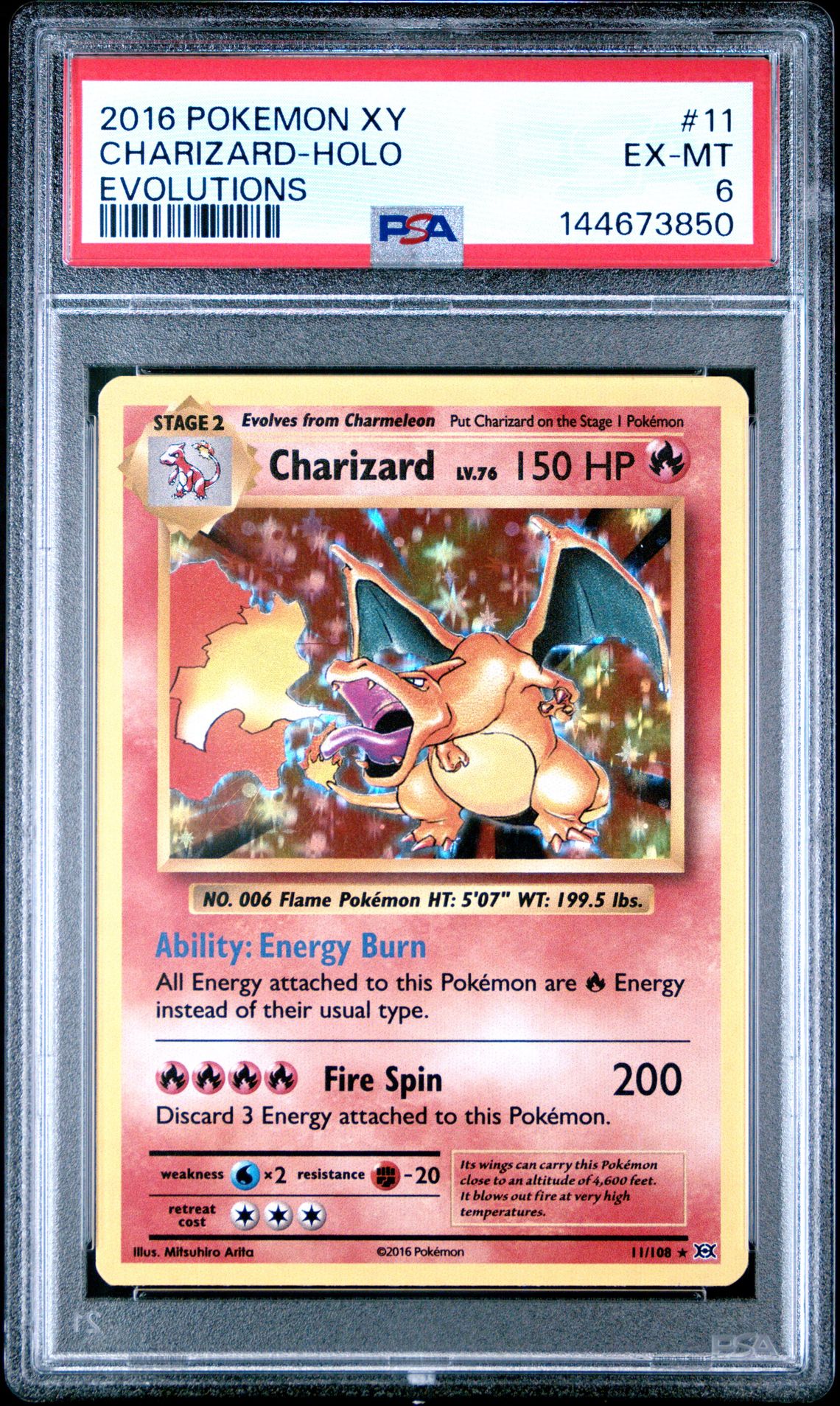 2016 Pokemon Xy Evolutions Charizard-Holo #11 (Evolutions) Ex-Mt 6 front