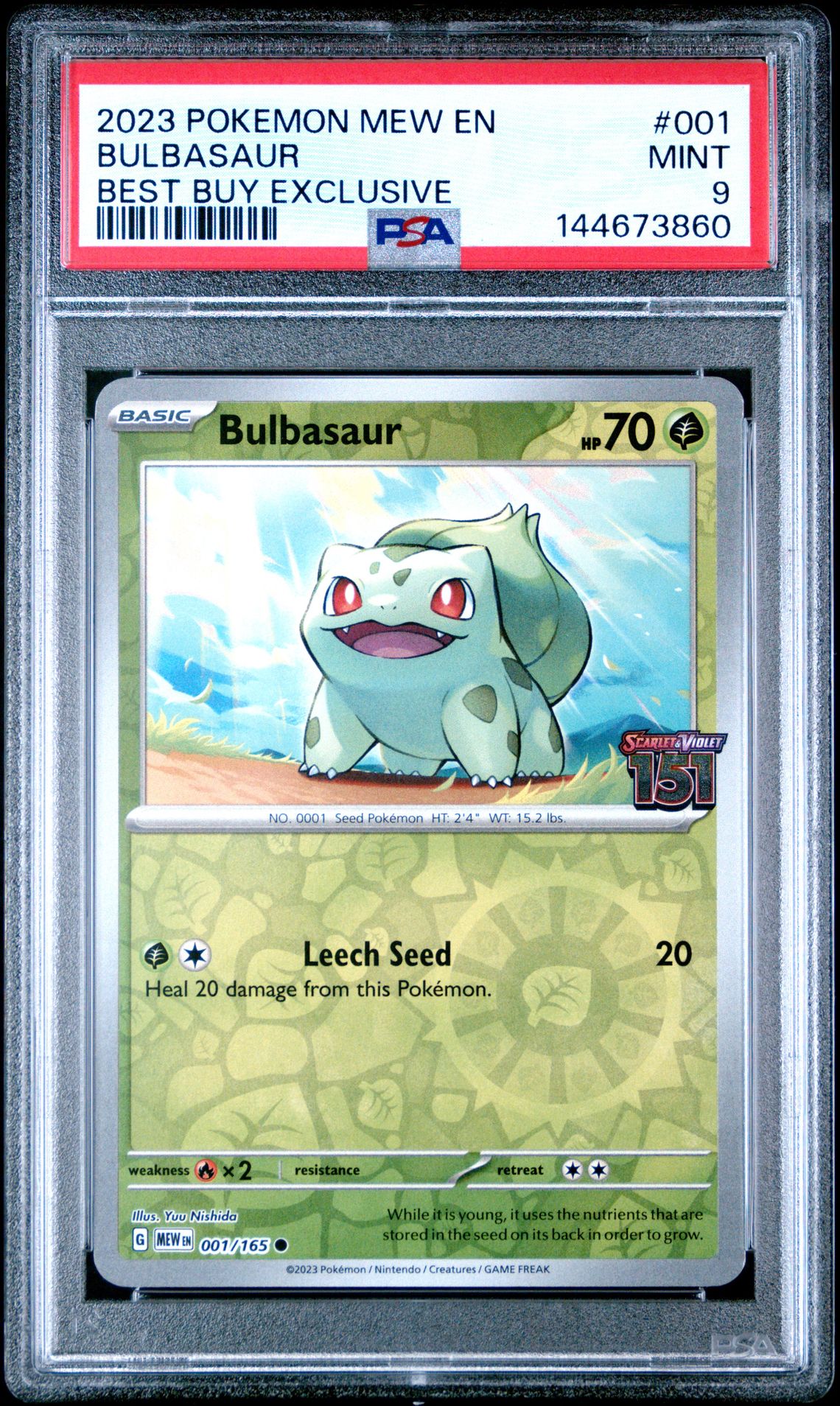 2023 Pokemon Mew En-151 Bulbasaur #001 (Best Buy Exclusive) Mint 9 front
