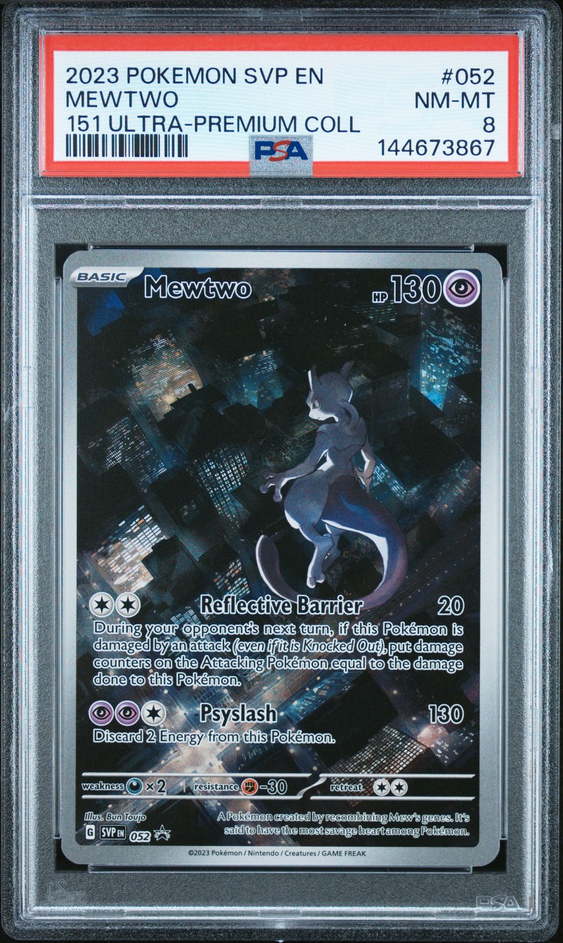 2023 Pokemon Svp En-Sv Black Star Promo Mewtwo #052 (151 Ultra-Premium Coll) Nm-Mt 8 front