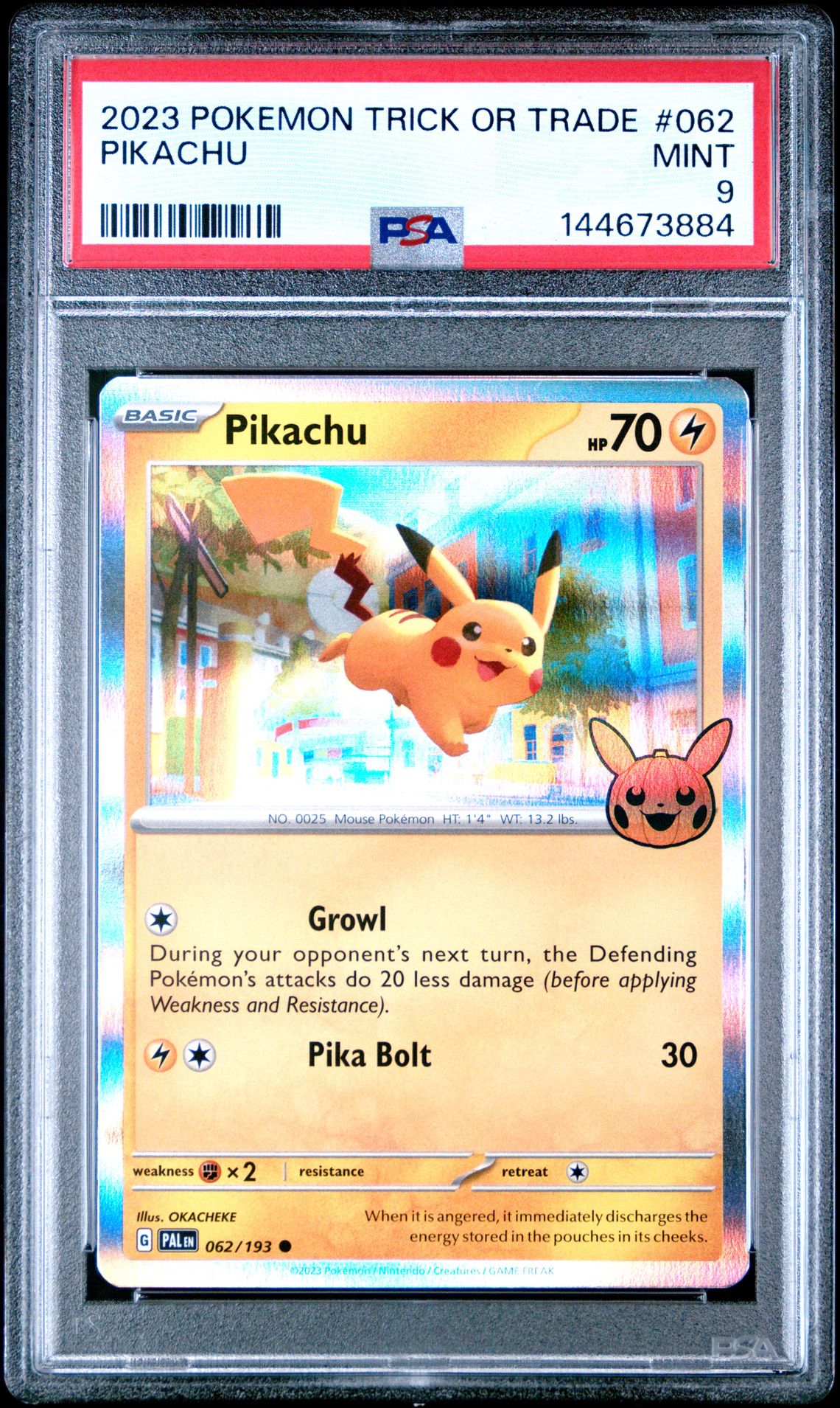 2023 Pokemon Trick Or Trade Pikachu #062 Mint 9 front