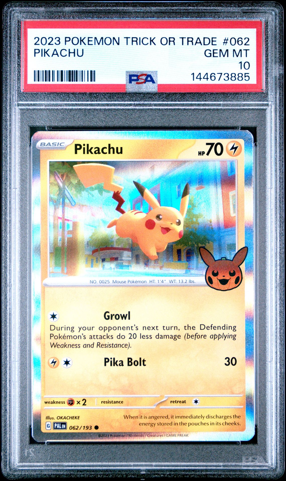 2023 Pokemon Trick Or Trade Pikachu #062 Gem Mt 10 front