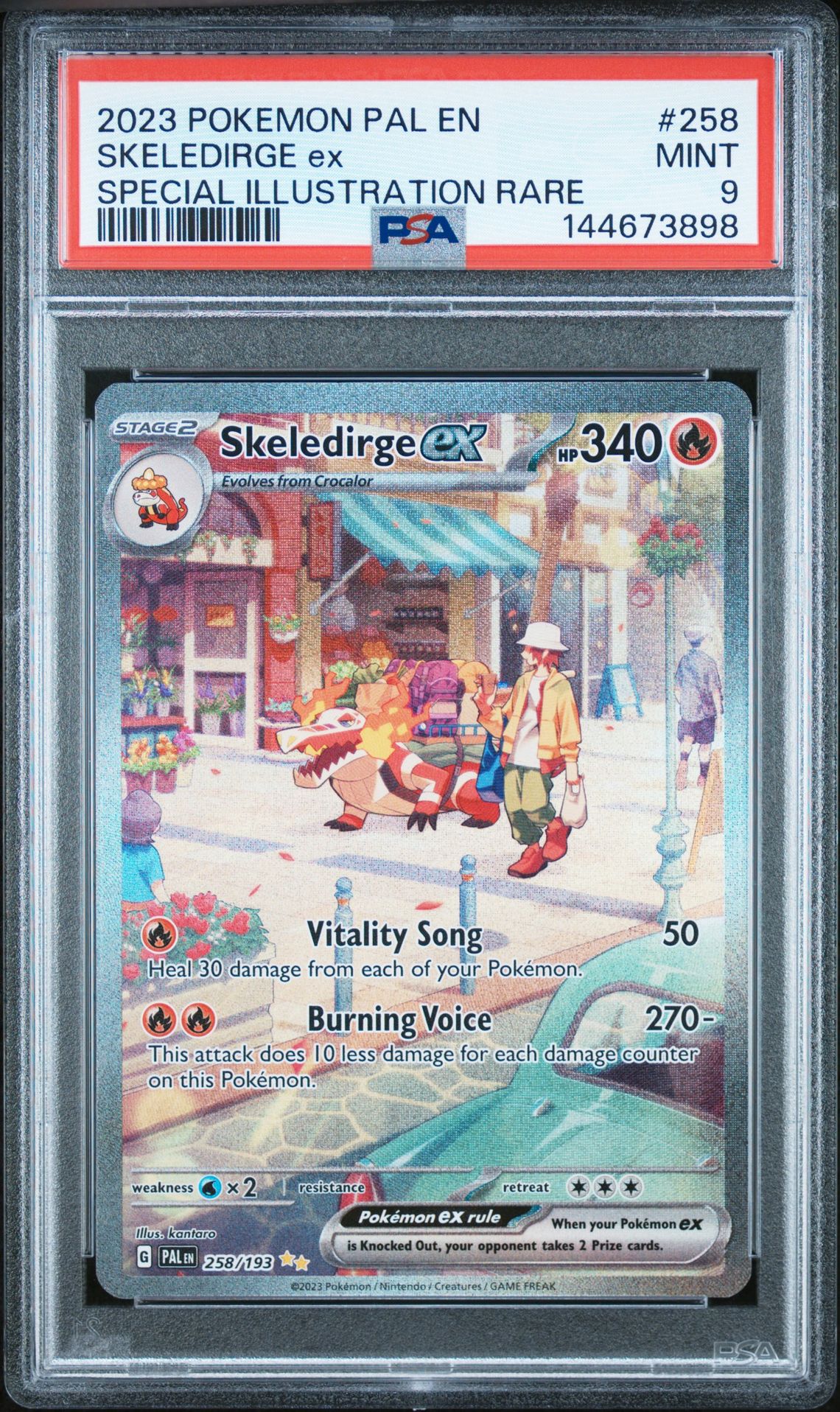 2023 Pokemon Pal En-Paldea Evolved Skeledirge Ex #258 (Special Illustration Rare) Mint 9 front