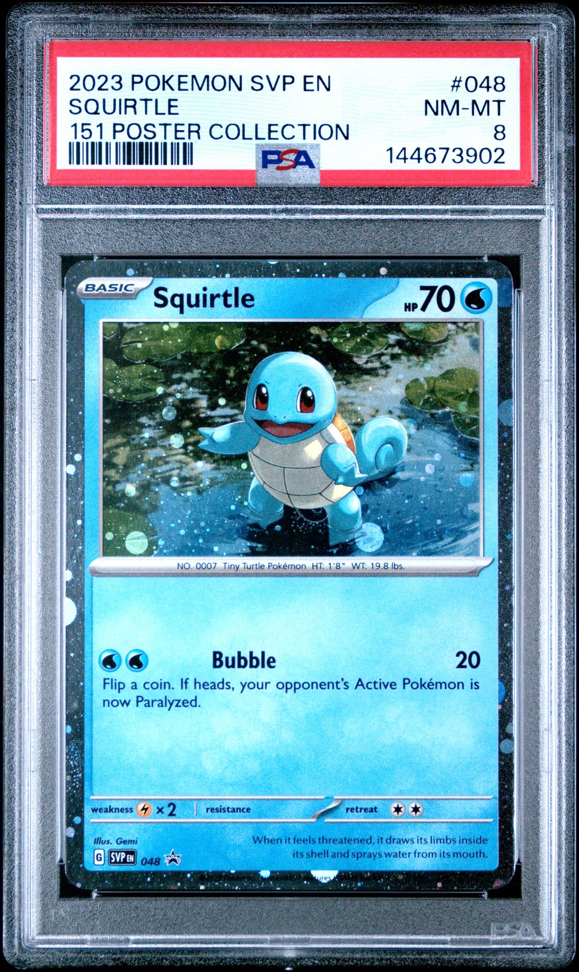 2023 Pokemon Svp En-Sv Black Star Promo Squirtle #048 (151 Poster Collection) Nm-Mt 8 front