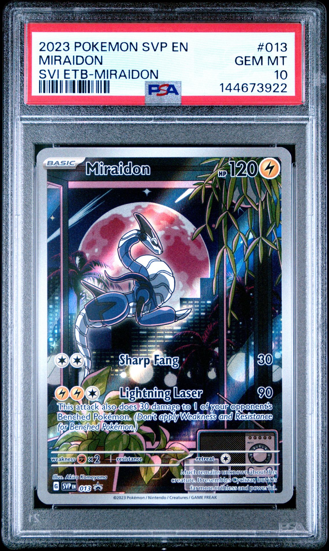 2023 Pokemon Svp En-Sv Black Star Promo Miraidon #013 (Svi Etb-Miraidon) Gem Mt 10 front