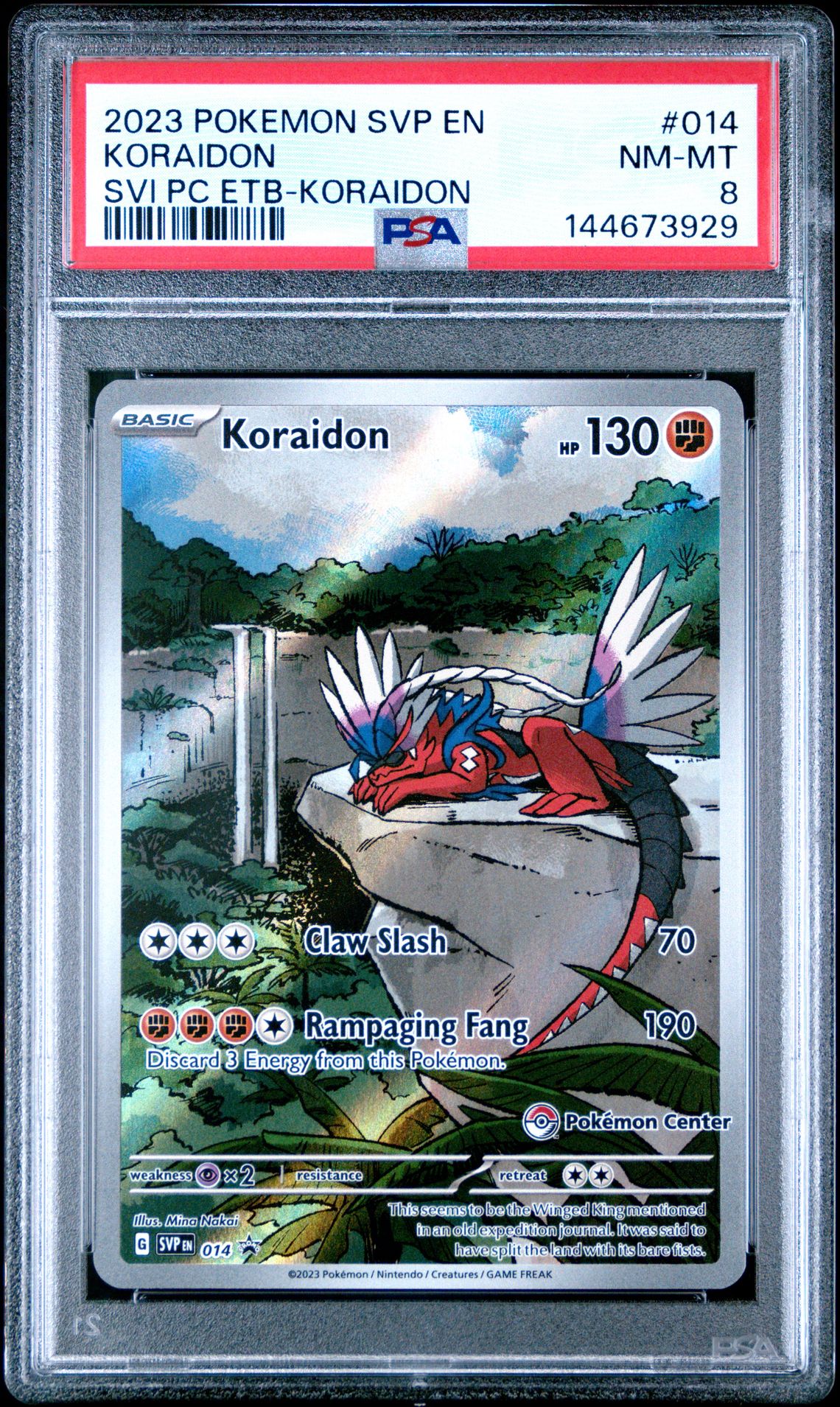 2023 Pokemon Svp En-Sv Black Star Promo Koraidon #014 (Svi Pc Etb-Koraidon) Nm-Mt 8 front
