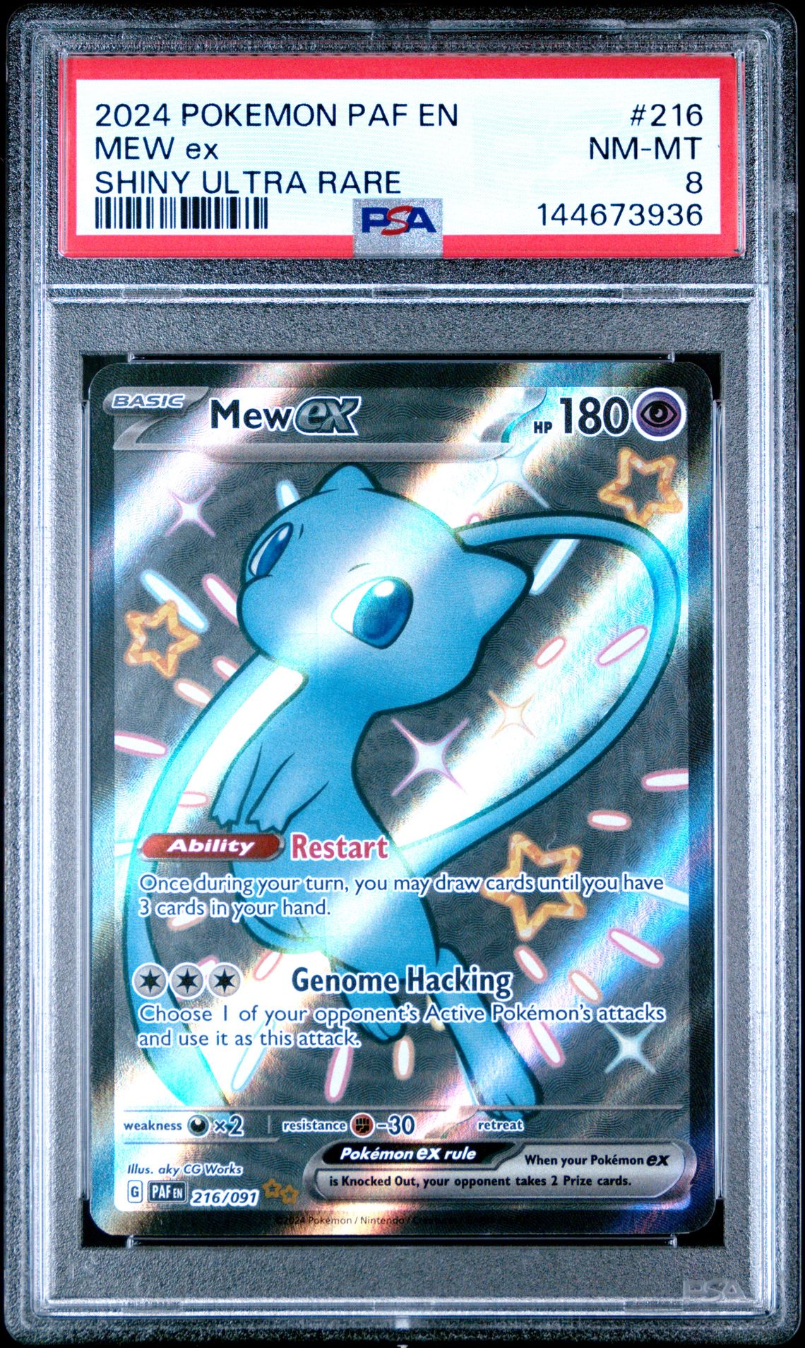 2024 Pokemon Paf En-Paldean Fates Mew Ex #216 (Shiny Ultra Rare) Nm-Mt 8 front