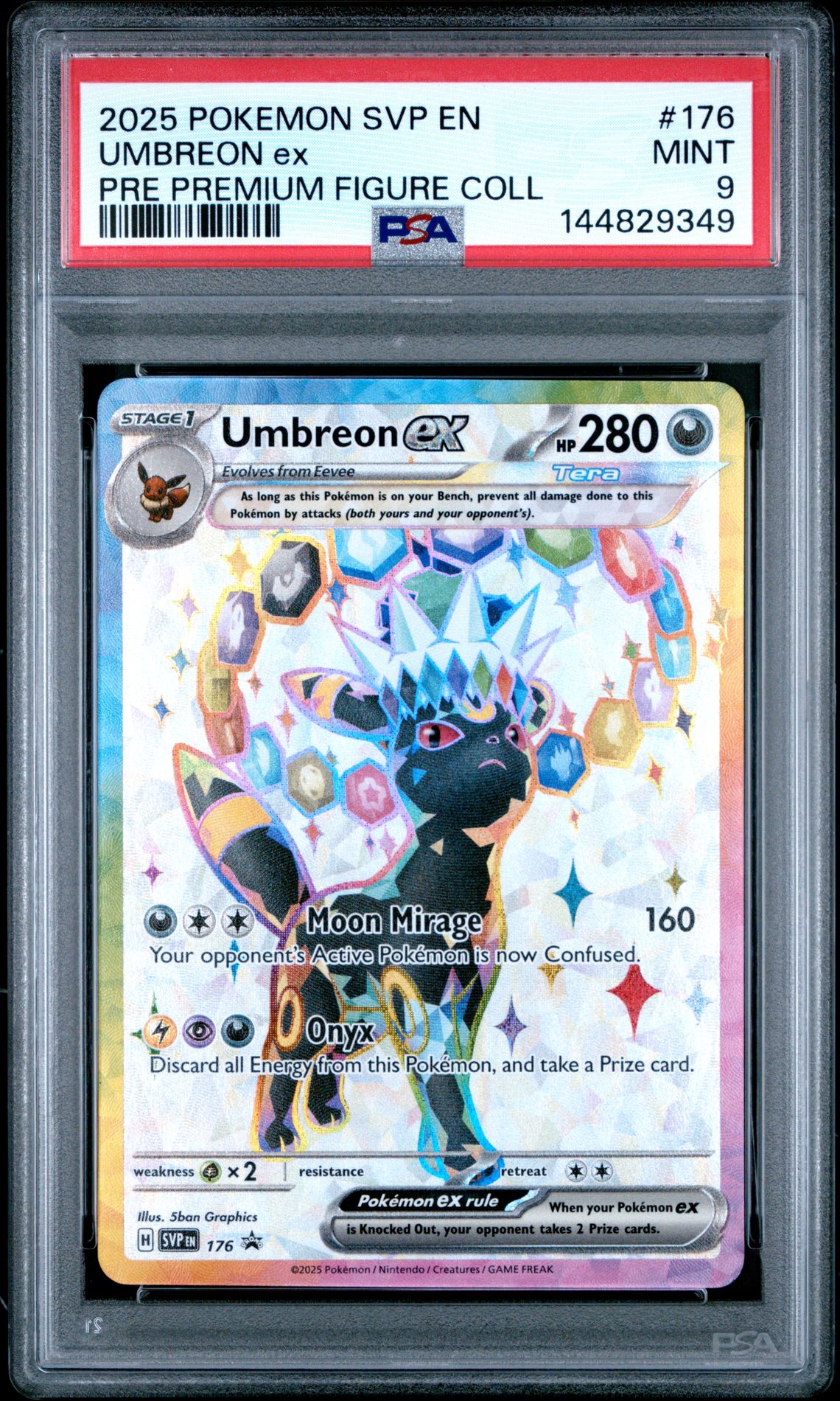 2025 Pokemon Svp En-Sv Black Star Promo Umbreon Ex #176 (Pre Premium Figure Coll) Mint 9 front