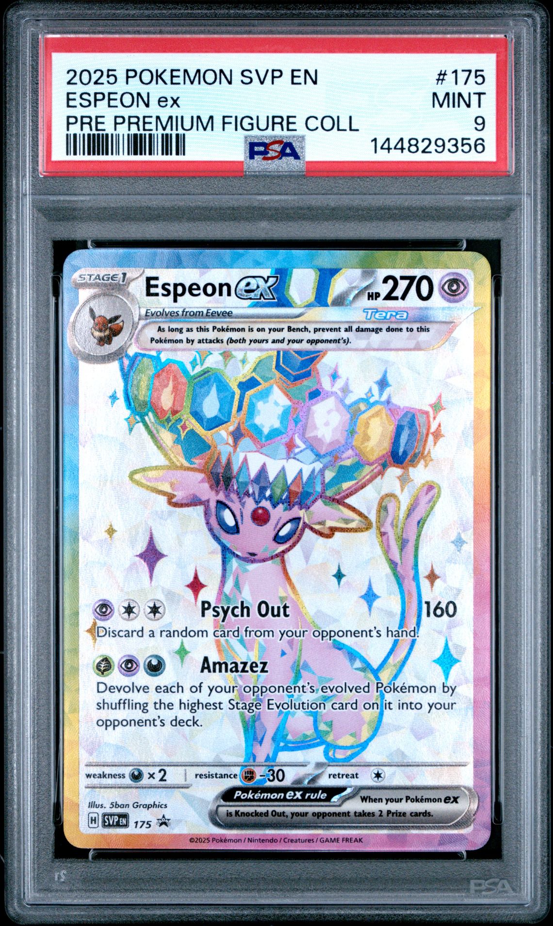 2025 Pokemon Svp En-Sv Black Star Promo Espeon Ex #175 (Pre Premium Figure Coll) Mint 9 front