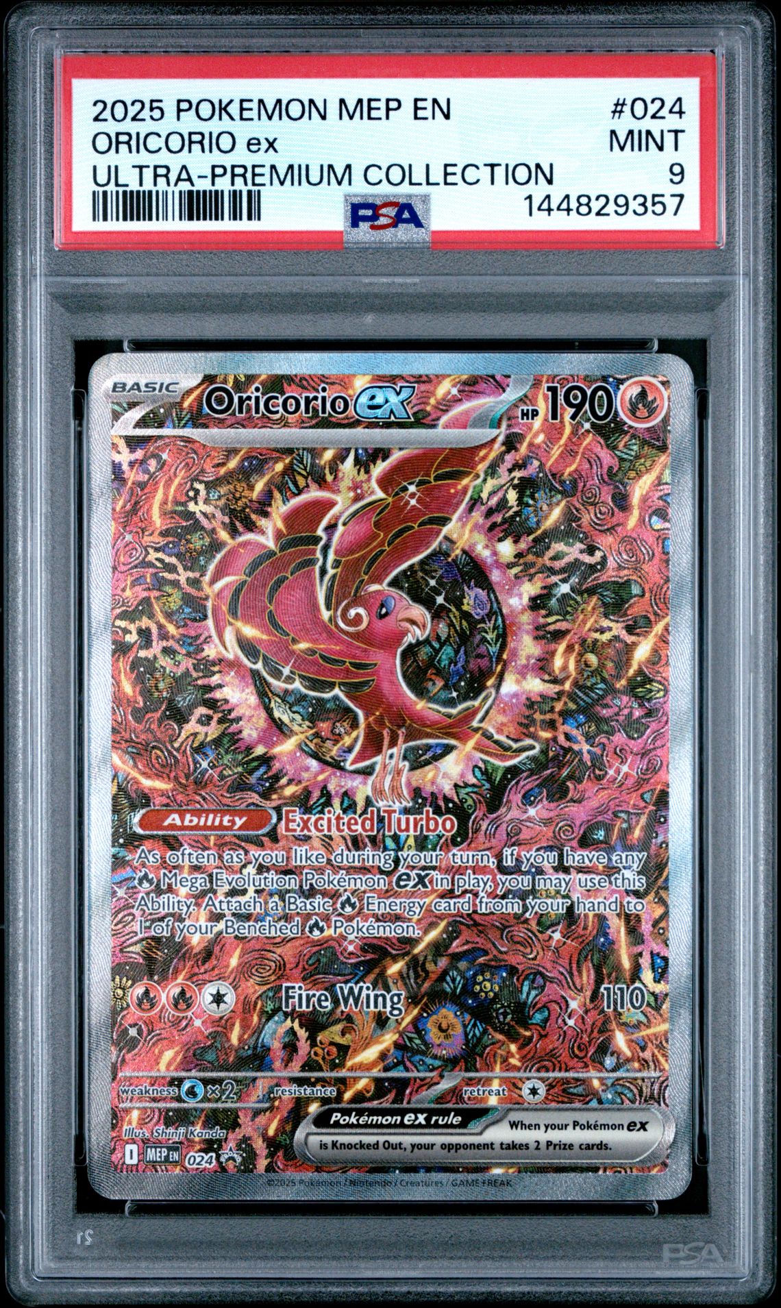 2025 Pokemon Mep En-Me Black Star Promo Oricorio Ex #024 (Ultra-Premium Collection) Mint 9 front