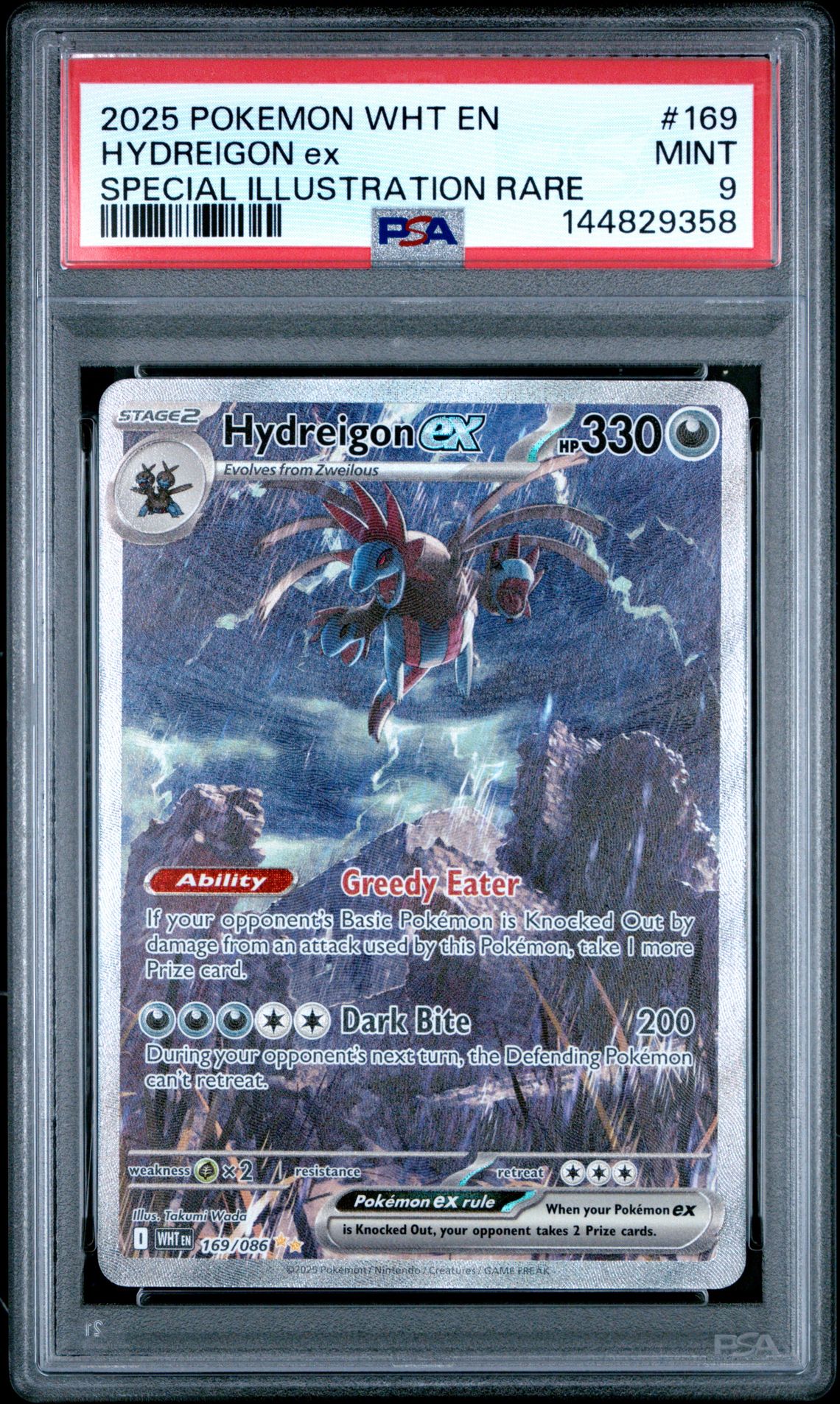 2025 Pokemon Wht En-White Flare Hydreigon Ex #169 (Special Illustration Rare) Mint 9 front