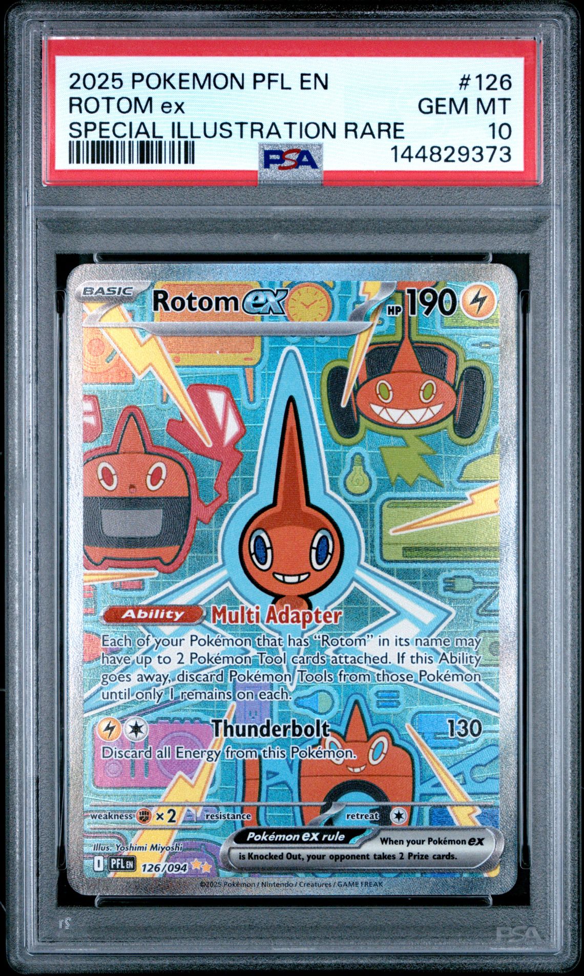 2025 Pokemon Pfl En-Phantasmal Flames Rotom Ex #126 (Special Illustration Rare) Gem Mt 10 front