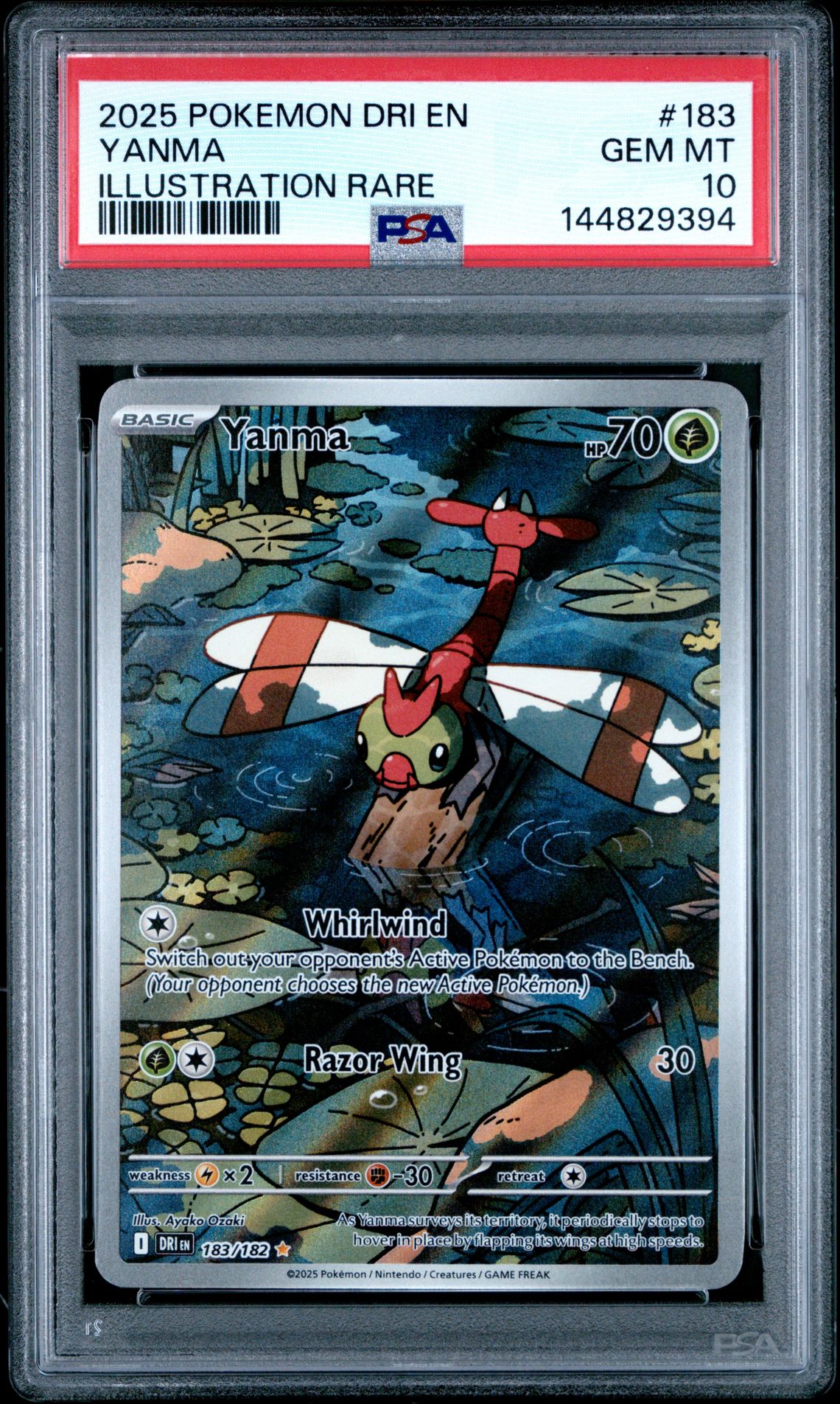 2025 Pokemon Dri En-Destined Rivals Yanma #183 (Illustration Rare) Gem Mt 10 front