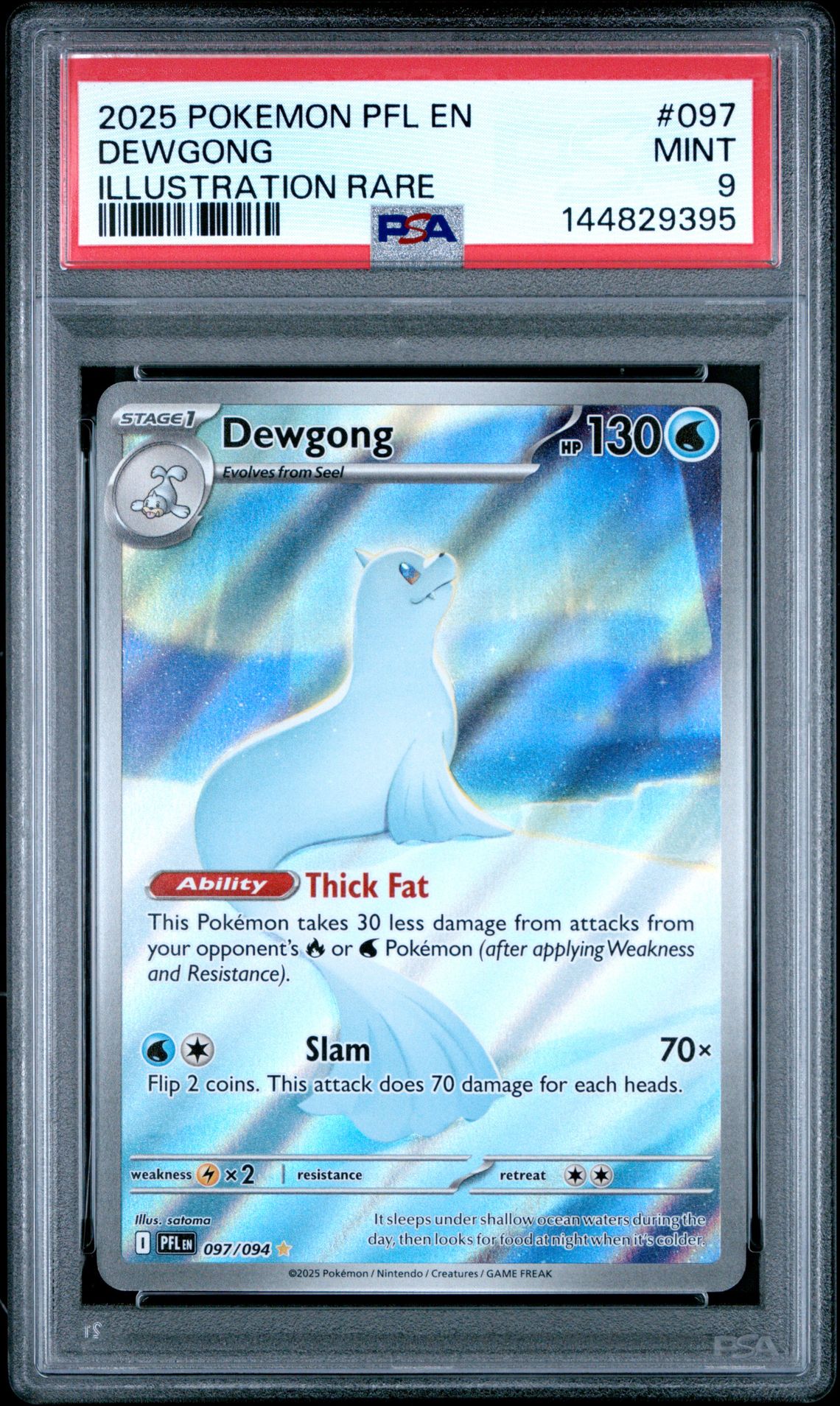 2025 Pokemon Pfl En-Phantasmal Flames Dewgong #097 (Illustration Rare) Mint 9 front