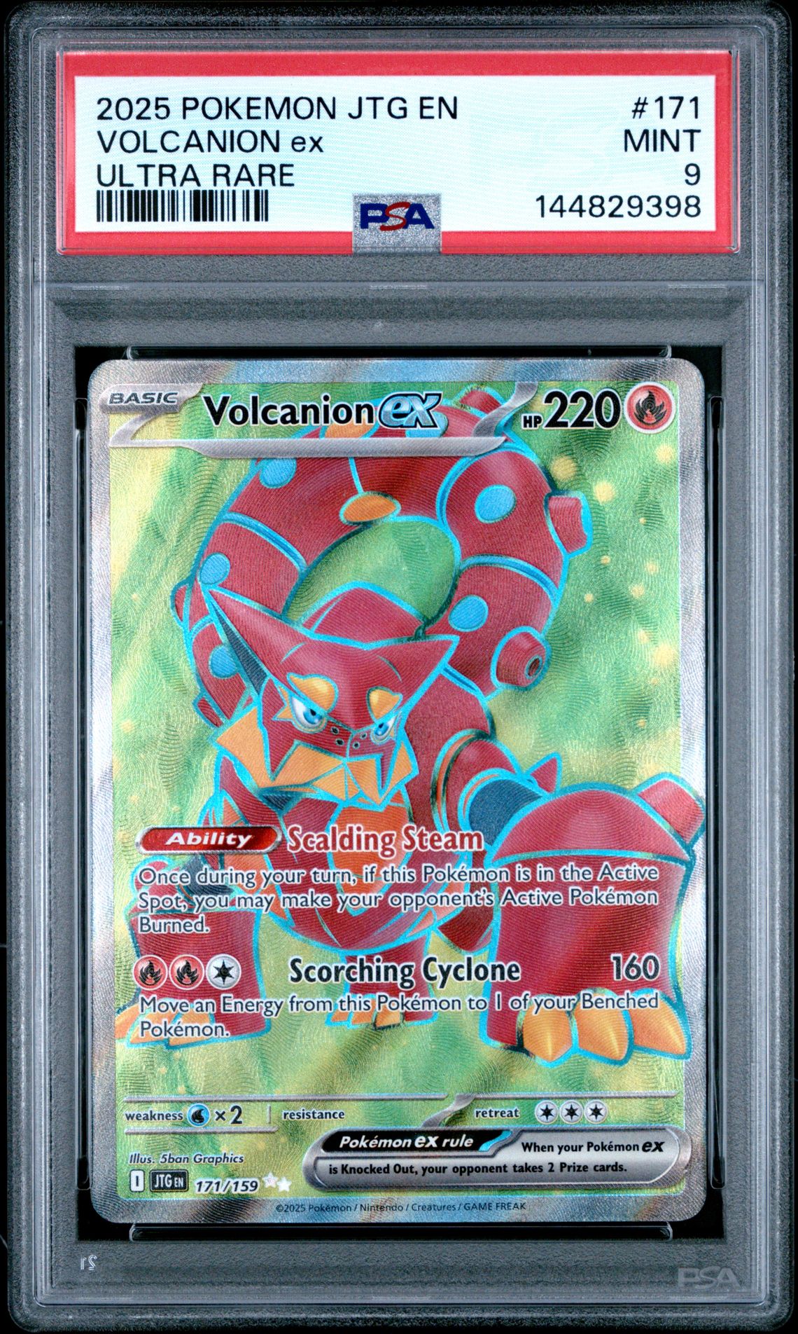 2025 Pokemon Jtg En-Journey Together Volcanion Ex #171 (Ultra Rare) Mint 9 front