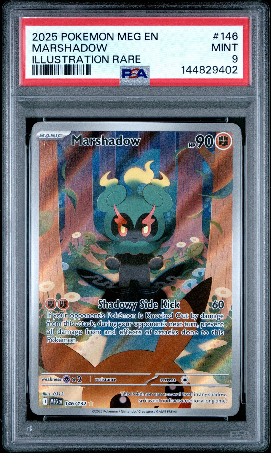 2025 Pokemon Meg En-Mega Evolution Marshadow #146 (Illustration Rare) Mint 9 front