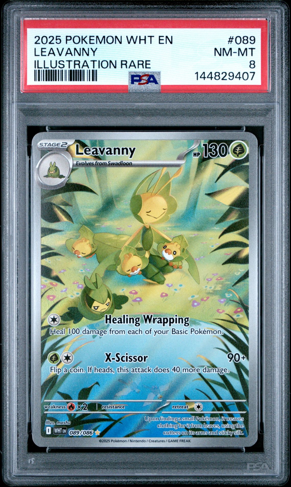 2025 Pokemon Wht En-White Flare Leavanny #089 (Illustration Rare) Nm-Mt 8 front