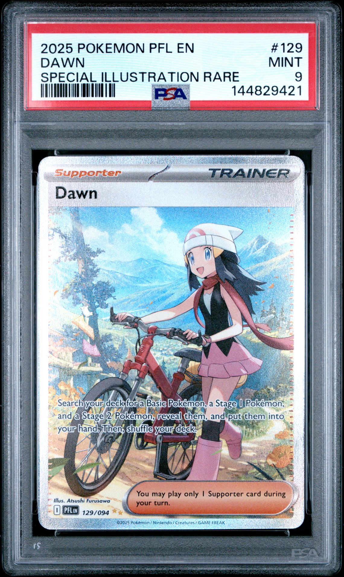 2025 Pokemon Pfl En-Phantasmal Flames Dawn #129 (Special Illustration Rare) Mint 9 front