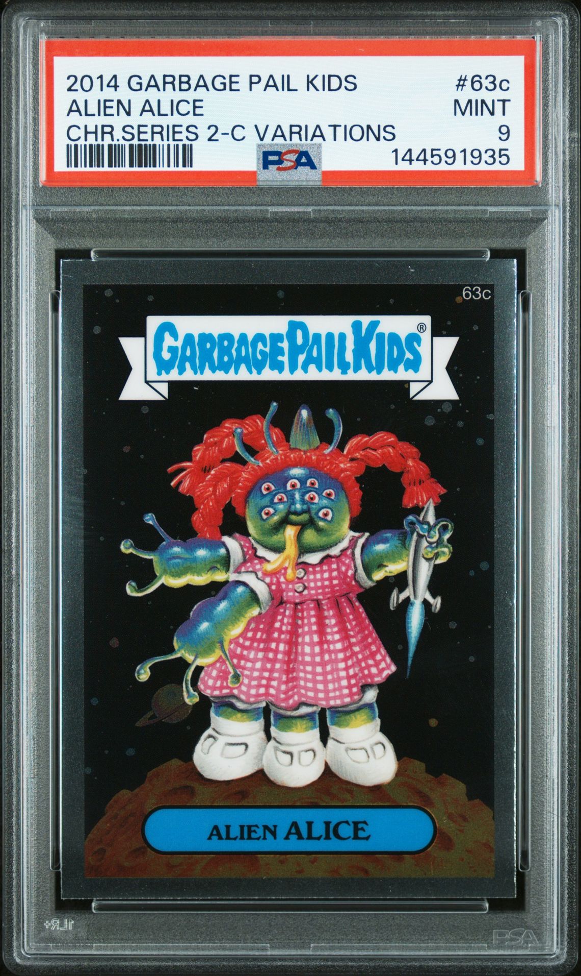 2014 Topps GARBAGE PAIL KIDS CHROME SERIES 2-C VARIATIONS CHR.SERIES 2-C VARIATIONS #63C Alien Alice front