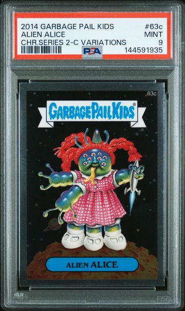 2014 Topps GARBAGE PAIL KIDS CHROME SERIES 2-C VARIATIONS Chr.-C Variations #63C Alien Alice front