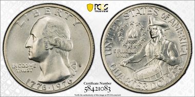 1976-S 25C Silver MS66