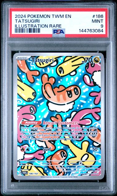 2024 Pokemon TWM EN-Twilight Masquerade #186 Tatsugiri - Illustration Rare (PSA 9)