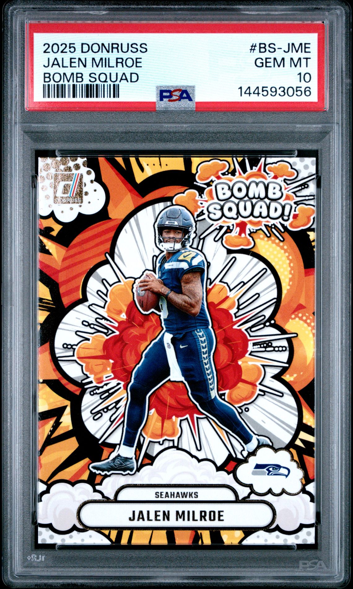 2025 Panini Donruss Bomb Squad Jalen Milroe #Bs-Jme Gem Mt 10 front