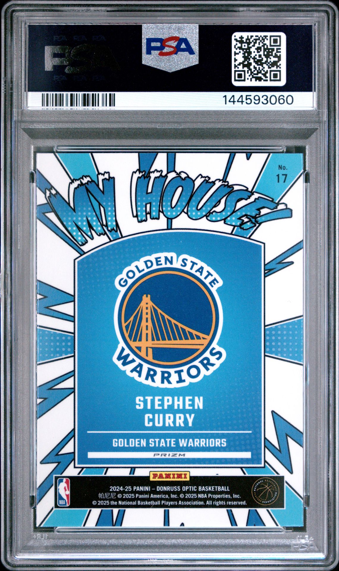 2024 Panini Donruss Optic My House Stephen Curry #17 (My House-Purple) Gem Mt 10 back