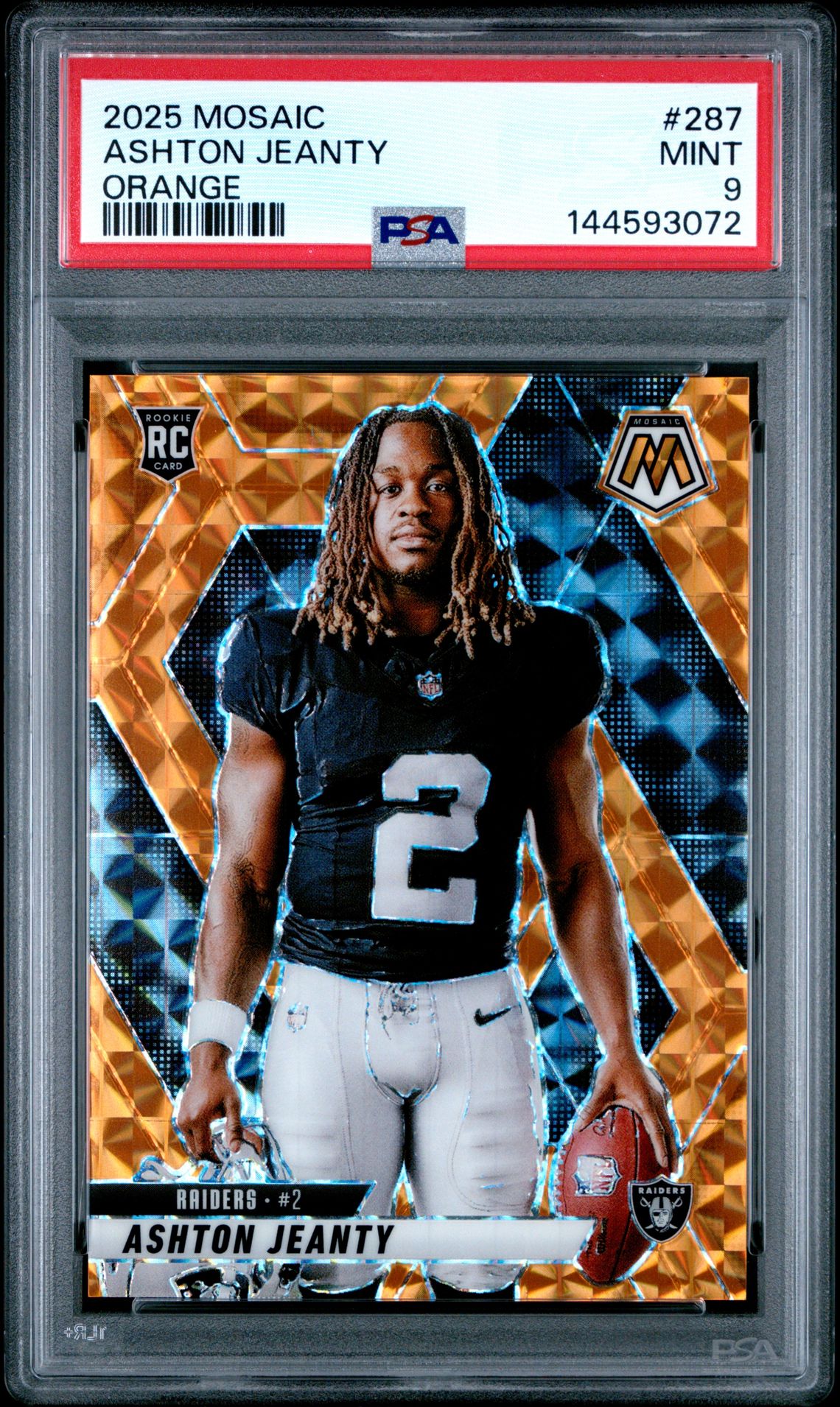 2025 Panini Mosaic Ashton Jeanty #287 (Orange) Mint 9 front