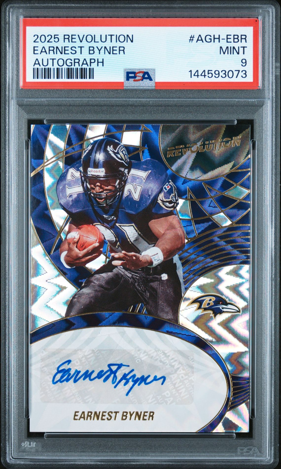 2025 Panini Revolution Autographs Earnest Byner #Agh-Ebr (Impact) Mint 9 front