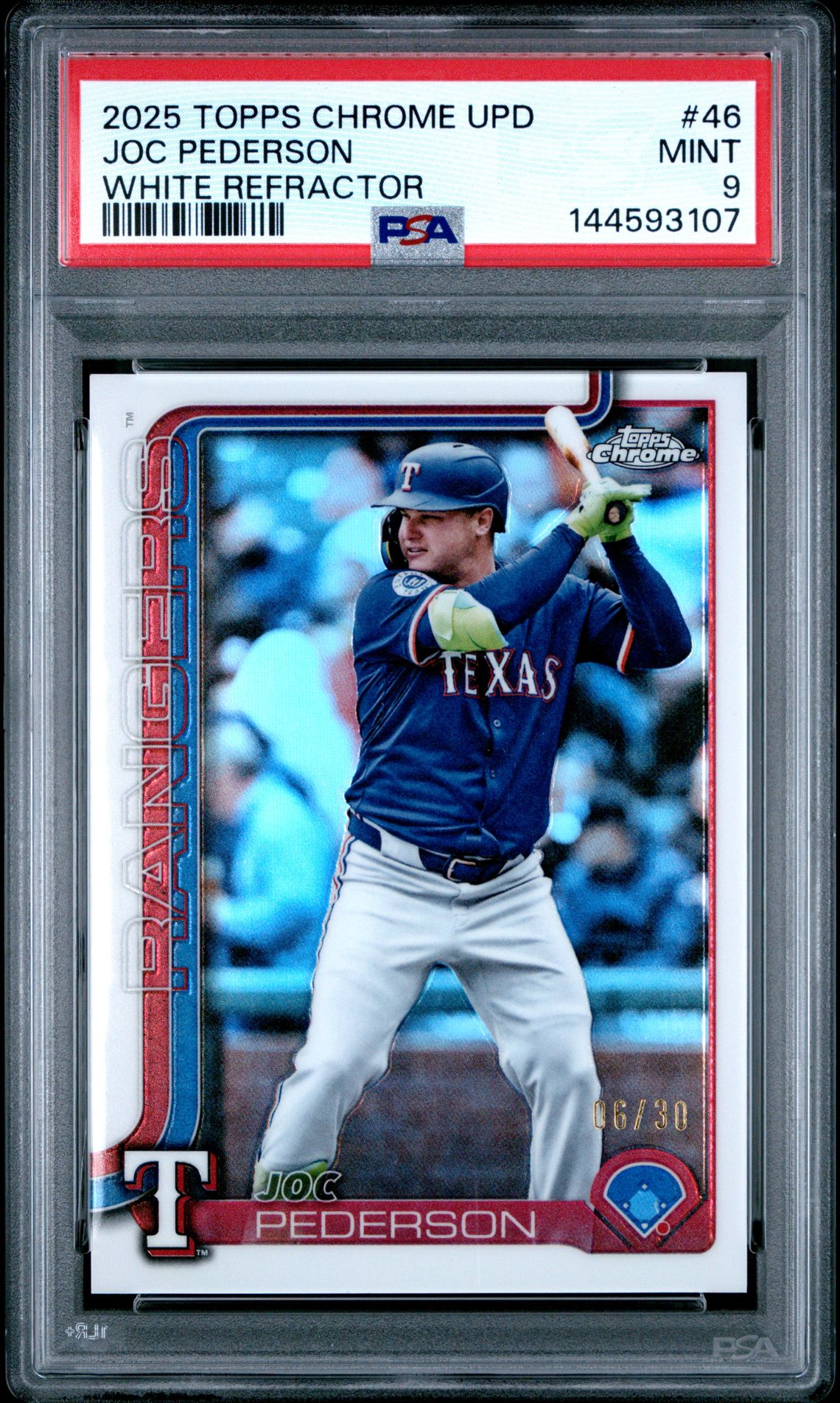 2025 Topps Chrome Update Joc Pederson #46 (White Refractor) Mint 9 front