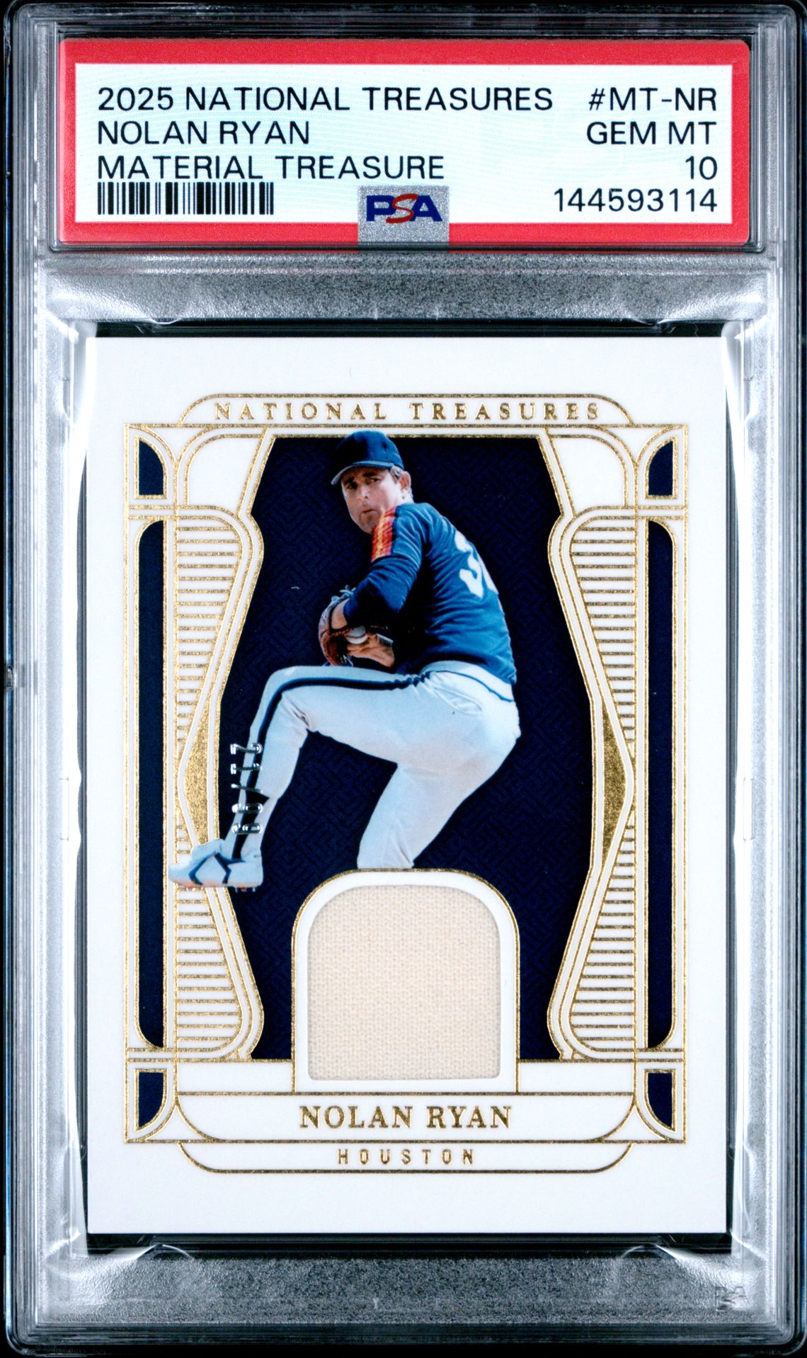 2025 Panini National Treasures Material Treasures Nolan Ryan #Nr Gem Mt 10 front
