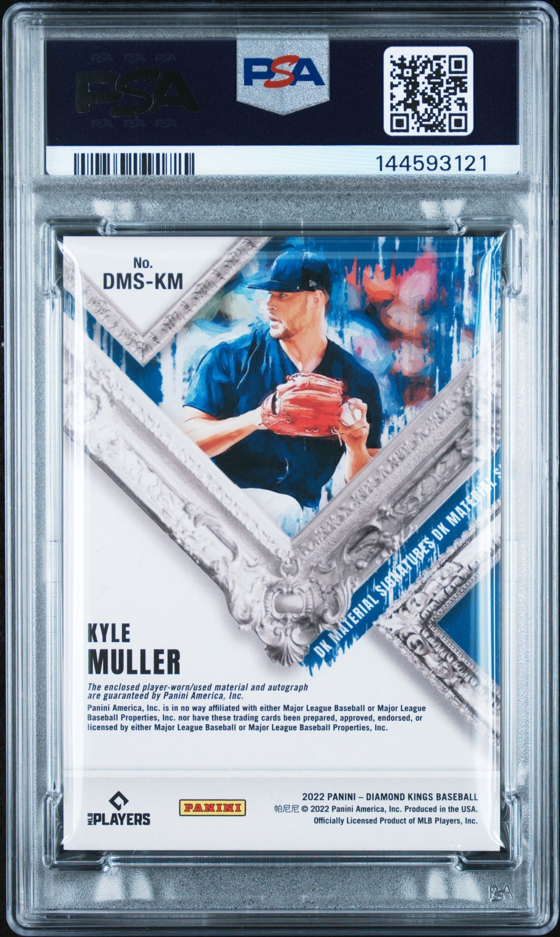 2022 Panini Diamond Kings Dk Materials Signatures Kyle Muller #Dmskm Mint 9 back