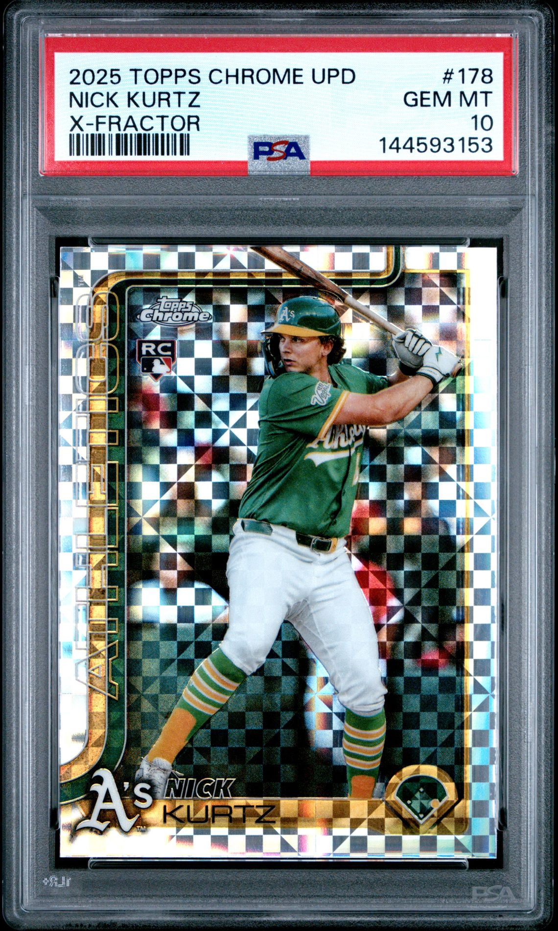 2025 Topps Chrome Update Nick Kurtz #178 (X-Fractor) Gem Mt 10 front