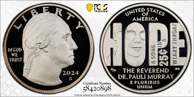 2024-S 25C Rev. Dr. Pauli Murray Silver PR70DCAM