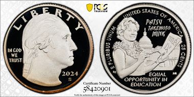 2024-S 25C Hon. Patsy Takemoto Mink Silver PR70DCAM