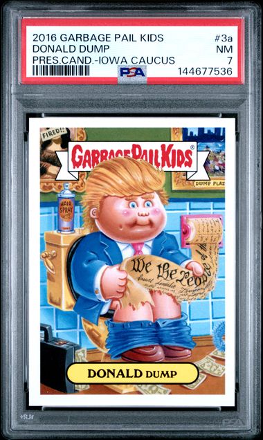 2016 Topps Garbage Pail Kids PRES.CAND.-IOWA CAUCUS #3A Donald Dump front