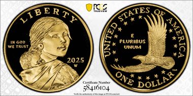 2025-W SAC$1 25th Anniversary .9999 Au PR70DCAM