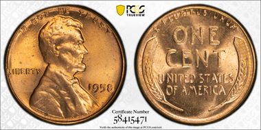 1958 1C MS65RD