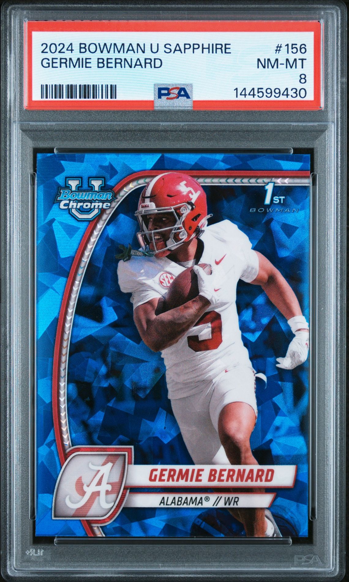 2024 Bowman BOWMAN UNIVERSITY CHROME SAPPHIRE #156 Germie Bernard front