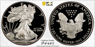 2001-W $1 Silver Eagle PR68DCAM