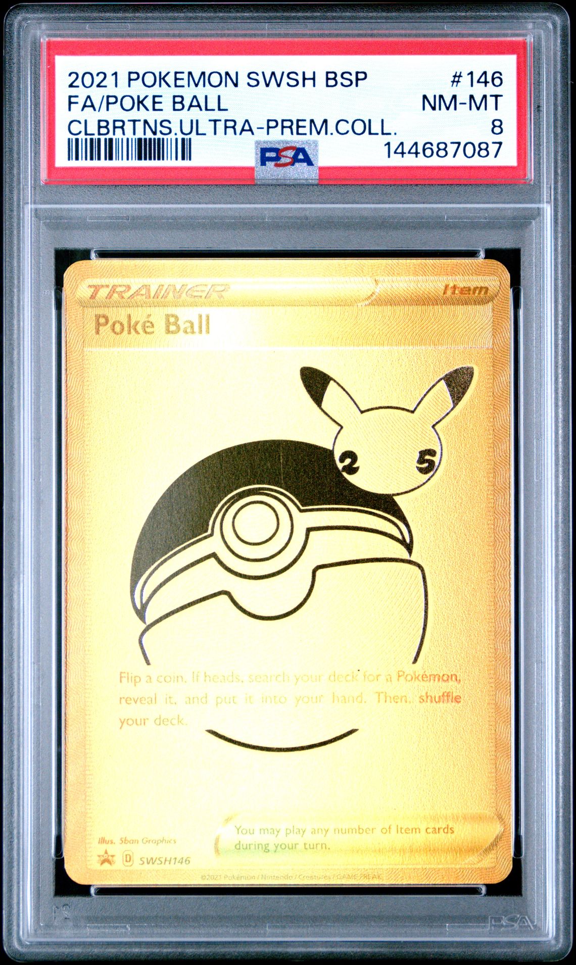 2021 Pokemon POKEMON SWSH BLACK STAR PROMO CLBRTNS.ULTRA-PREM.COLL. #146 Fa/Poke Ball front