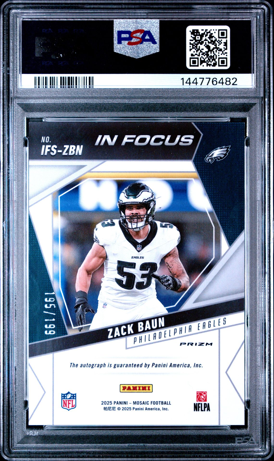 2025 Panini Mosaic In Focus Signatures Zack Baun #Ifs-Zbn (In Focus Signature-Red) Mint 9 back