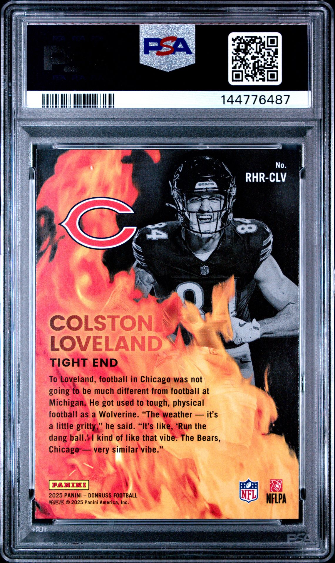 2025 Panini Donruss Red Hot Rookies Colston Loveland #Rhr-Clv Nm-Mt 8 back