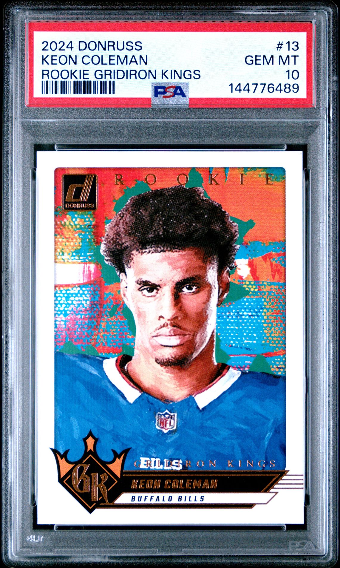 2024 Panini Donruss Rookie Gridiron Kings Keon Coleman #13 Gem Mt 10 front