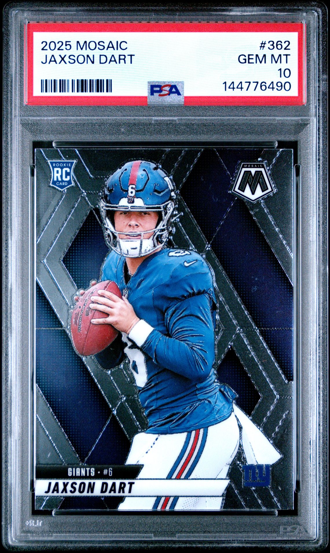 2025 Panini Mosaic Jaxson Dart #362 Gem Mt 10 front